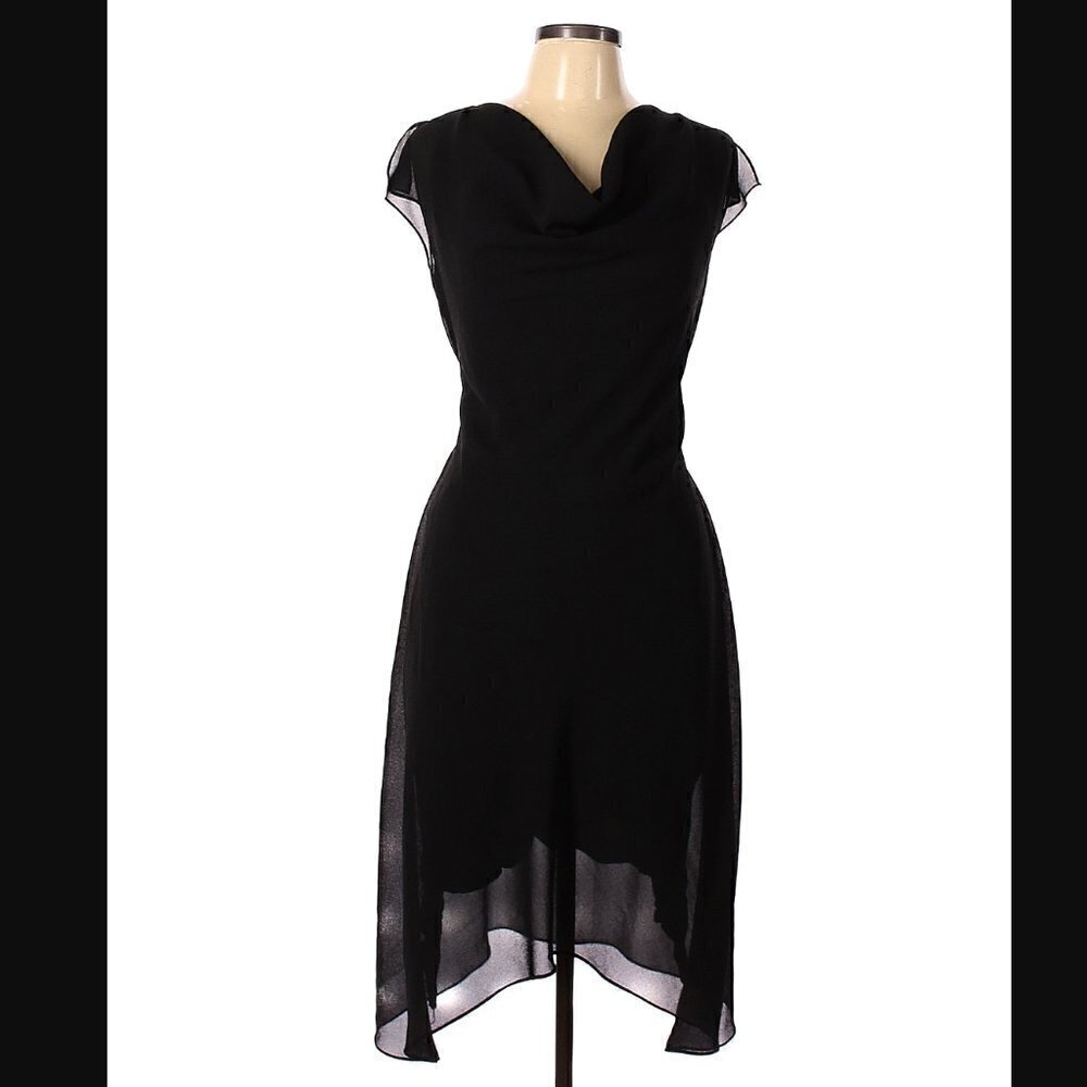 Amanda Smith Cowl Neck Sheath Dress Black